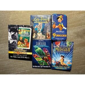 Disney VTG Pins 5 Large Movie Promos Collectibles Fantasia Pinocchio Lady…